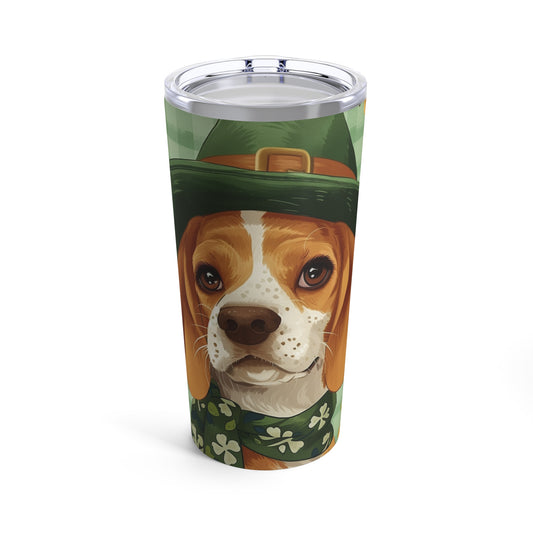 Leprechaun Day, Puppy Beagle Dog, Tumbler 20oz