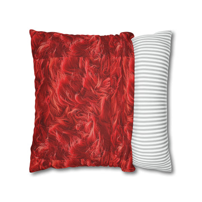 Fuzzy Infinity Case Red, Stylish Gift, Spun Polyester Square Pillowcase