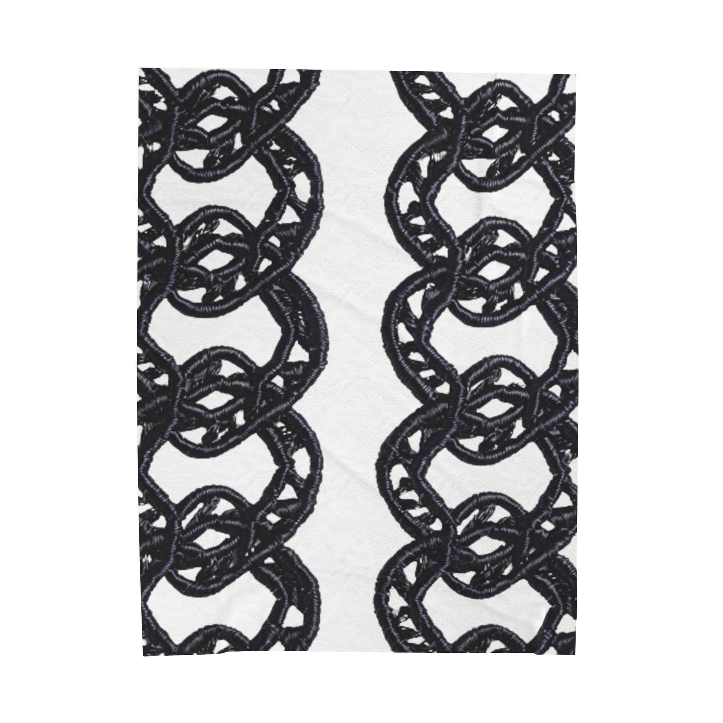 Black Chain Faux Embroidery - Velveteen Plush Blanket