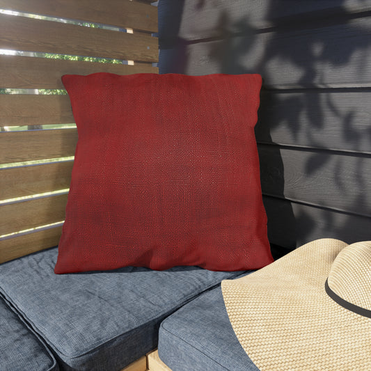 Juicy Red Berry Blast: Denim Fabric Inspired Design - Outdoor Pillows