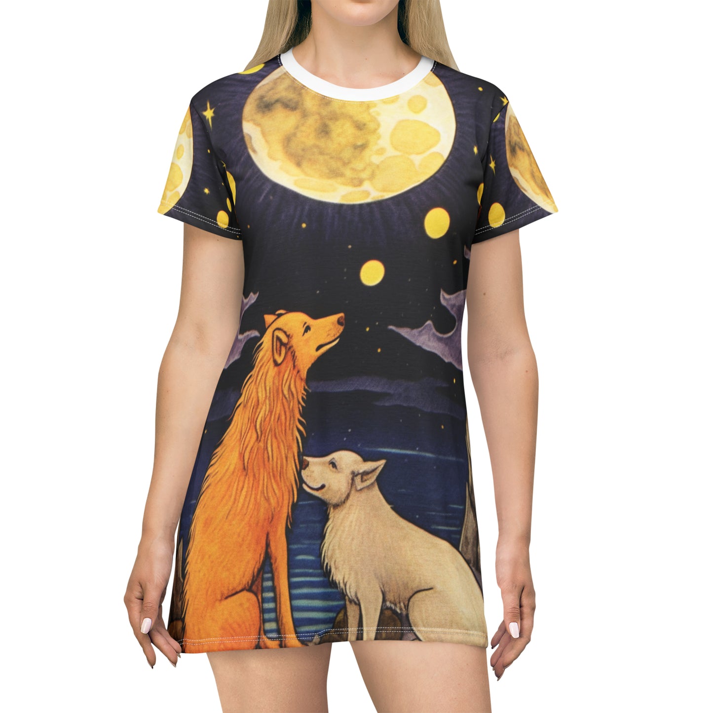 Arte de la carta del Tarot lunar: abraza tu intuición y tus sueños - Vestido de camiseta (AOP) 