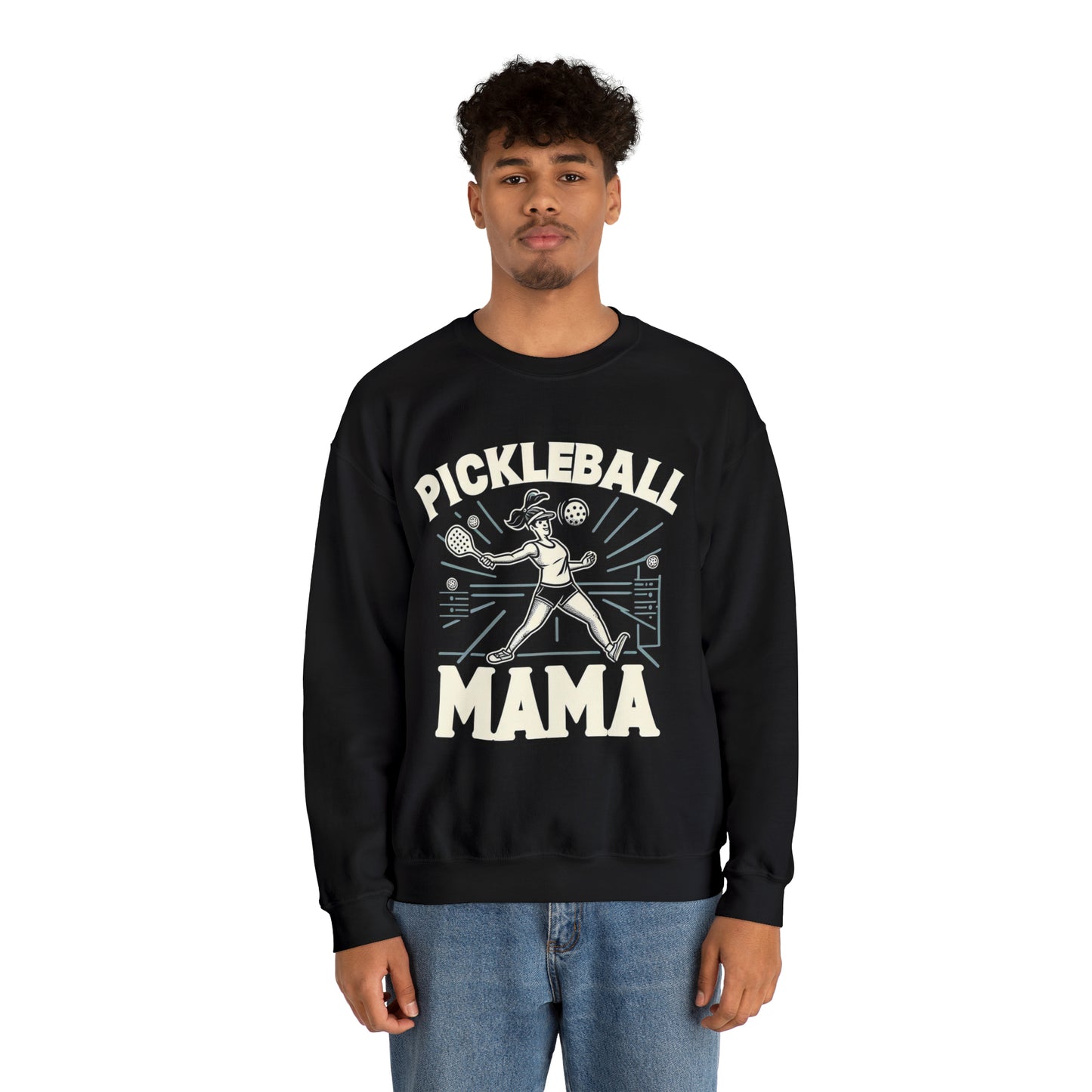 Pickleball Mama - Moms, Sporty Graphic, Pickleball Enthusiast Design - Unisex Heavy Blend™ Crewneck Sweatshirt