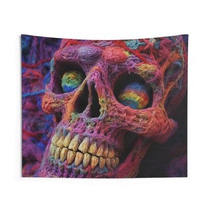 Crochet Skeleton Skull Halloween - Indoor Wall Tapestries