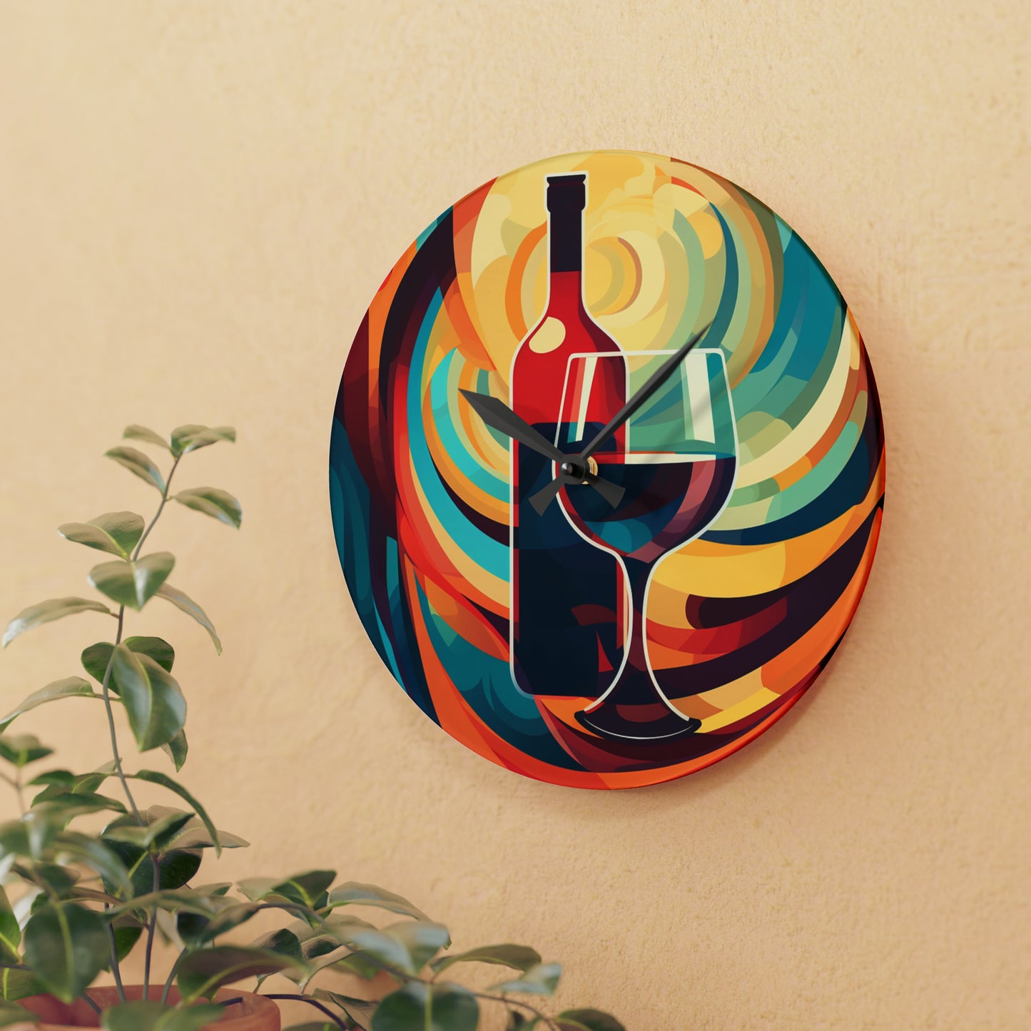 Wine Acrylic Wall Clock