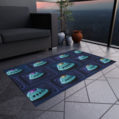 Spaceship UFO Crochet - Galactic Travel Ship - Alien Craft - Flying Saucer - Outdoor Rug