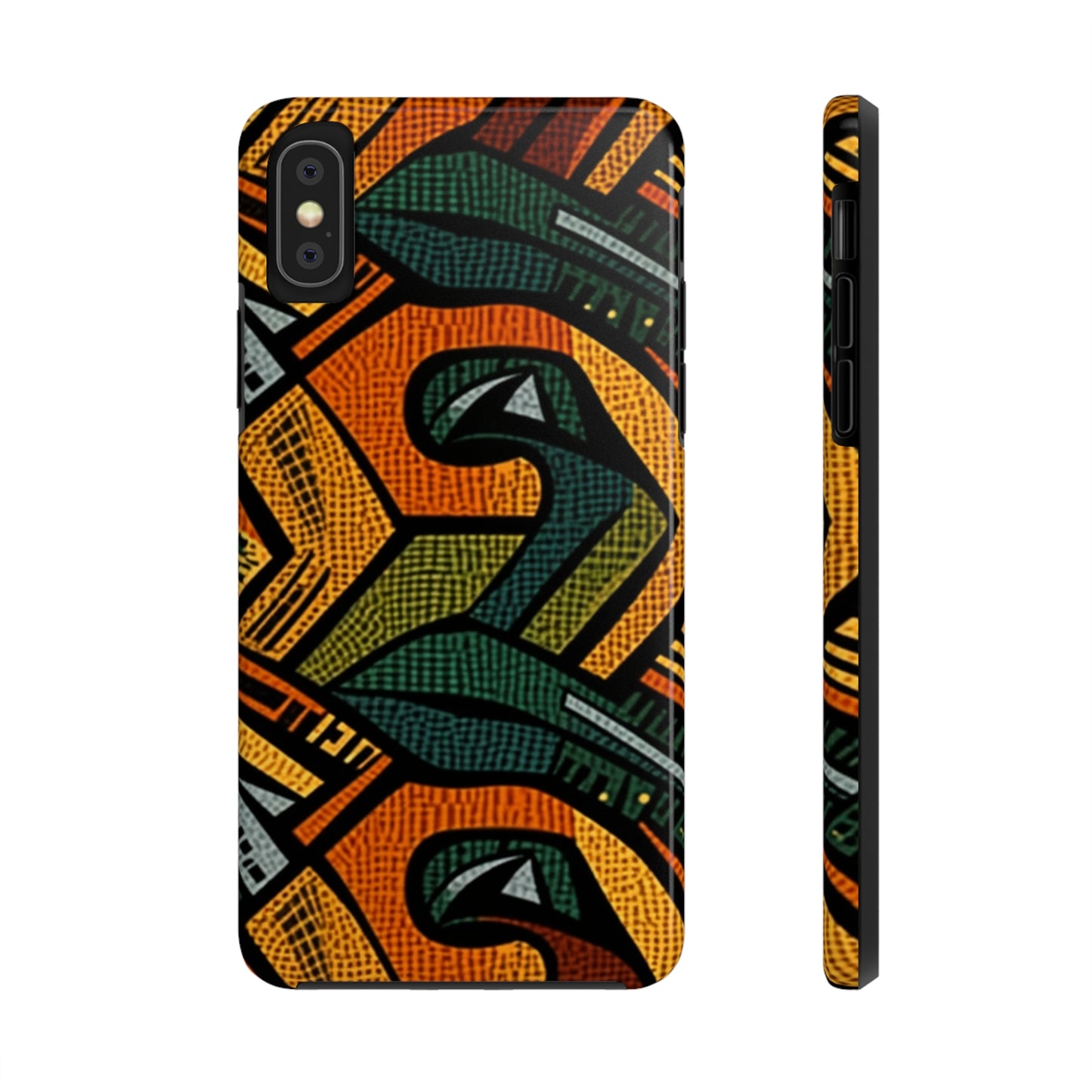 1960-1970s Style African Ornament Textile - Bold, Intricate Pattern - Tough Phone Cases