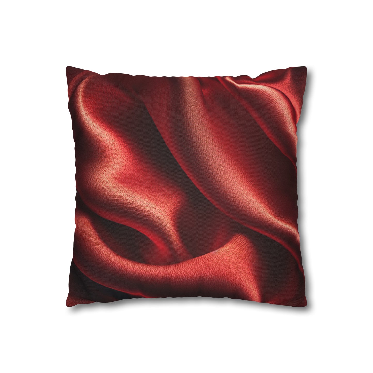 Red Silk, Spun Polyester Square Pillowcase