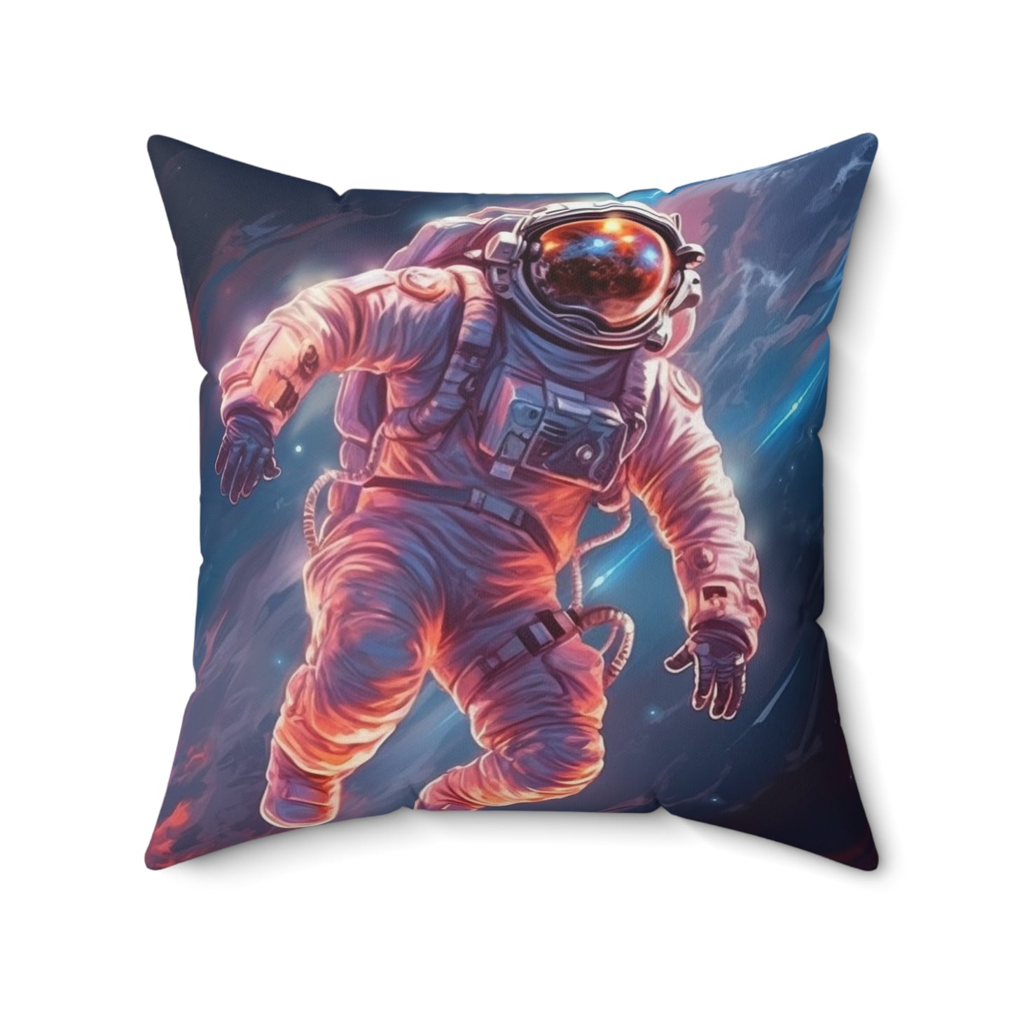 Astronaut Outer Space - Galaxy Starfield Art - Spun Polyester Square Pillow