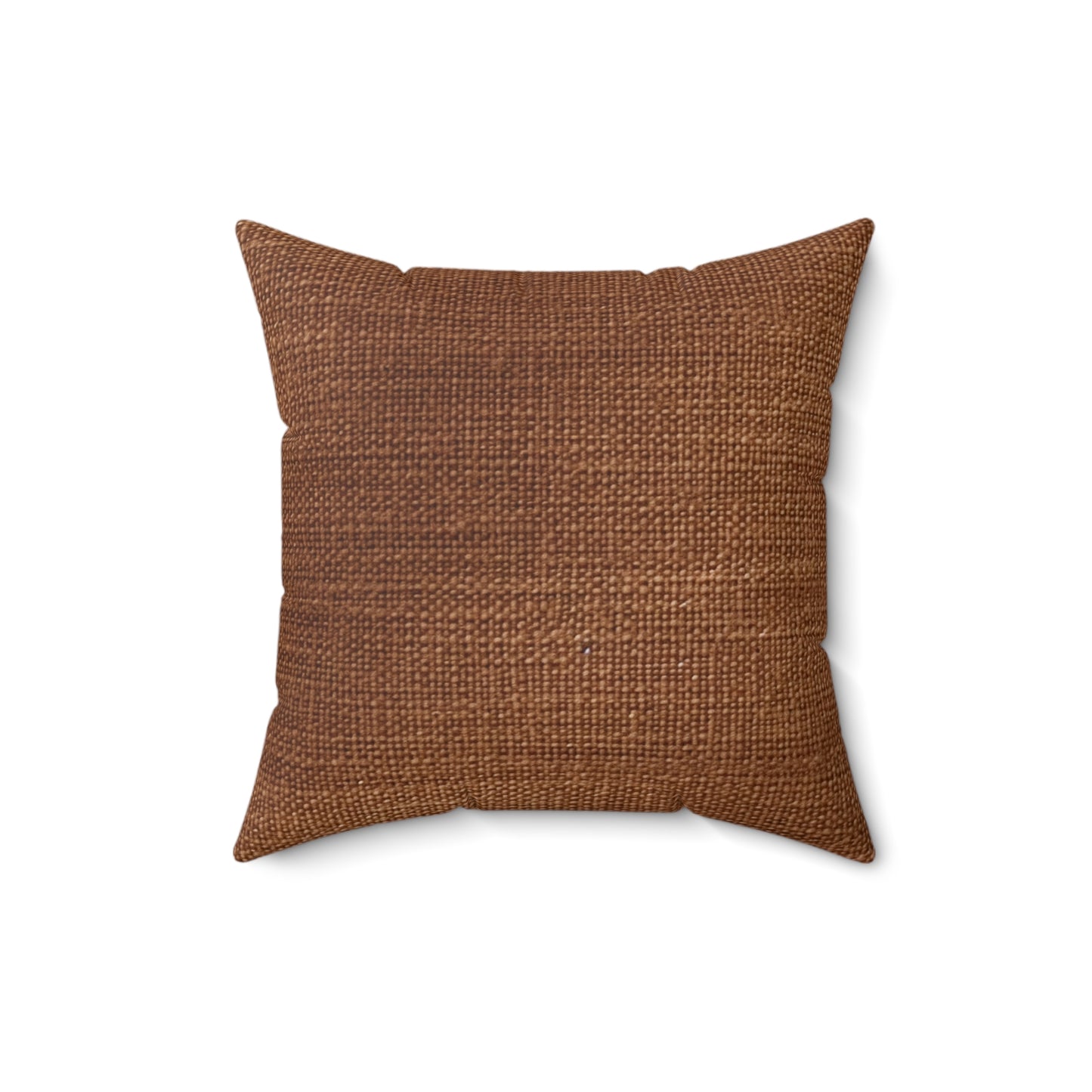 Luxe Dark Brown: Denim-Inspired, Distinctively Textured Fabric - Spun Polyester Square Pillow