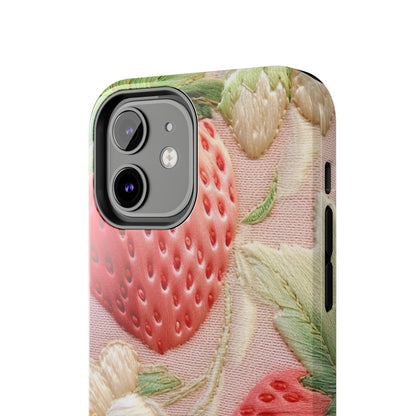 Red Berry Strawberries - Embroid Fruit - Healthy Crop Feast Food Design - Tough Phone Cases