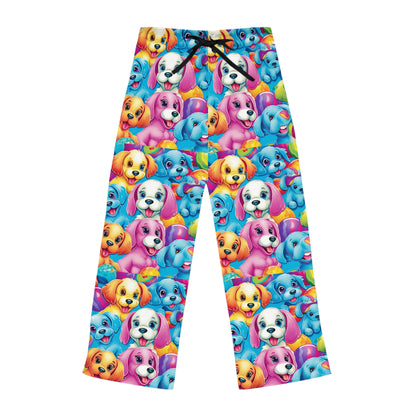 Happy Puppy &amp; Dog Design - Vivos y llamativos - Pantalones de pijama para mujer (AOP) 