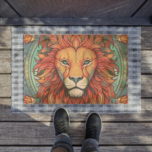 Leo Lion Zodiac Astrology Style Door Coir Mat - Grade A Tufted Coir Coconut Fiber