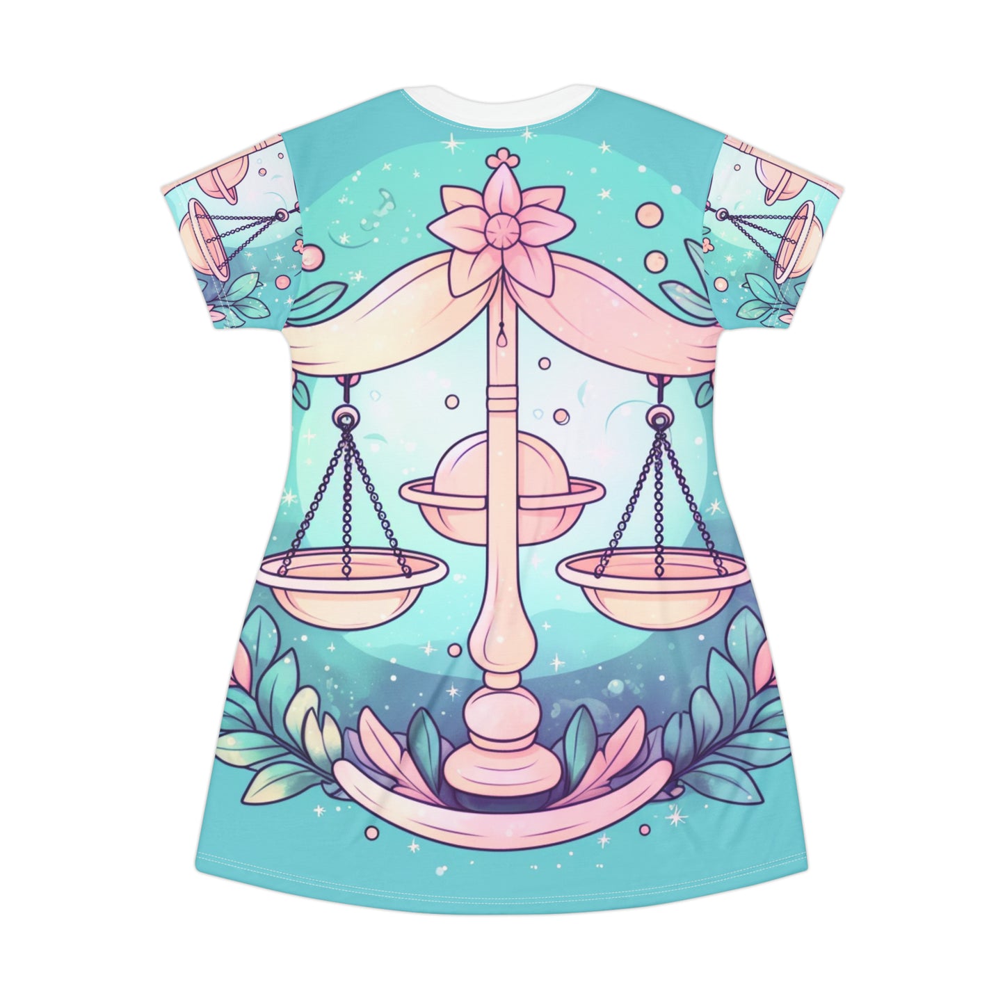 Libra Astrology - Soft Lighting & Pastel Zodiac Sign Symbol - T-Shirt Dress (AOP)