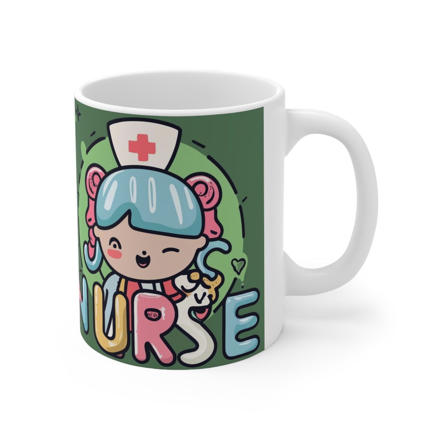 Nurse Kawaii Anime - Cute Character Graphic Cartoon - Ceramic Mug 11oz