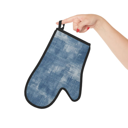 Faded Blue Washed-Out: Denim-Inspired, Style Fabric - Oven Glove