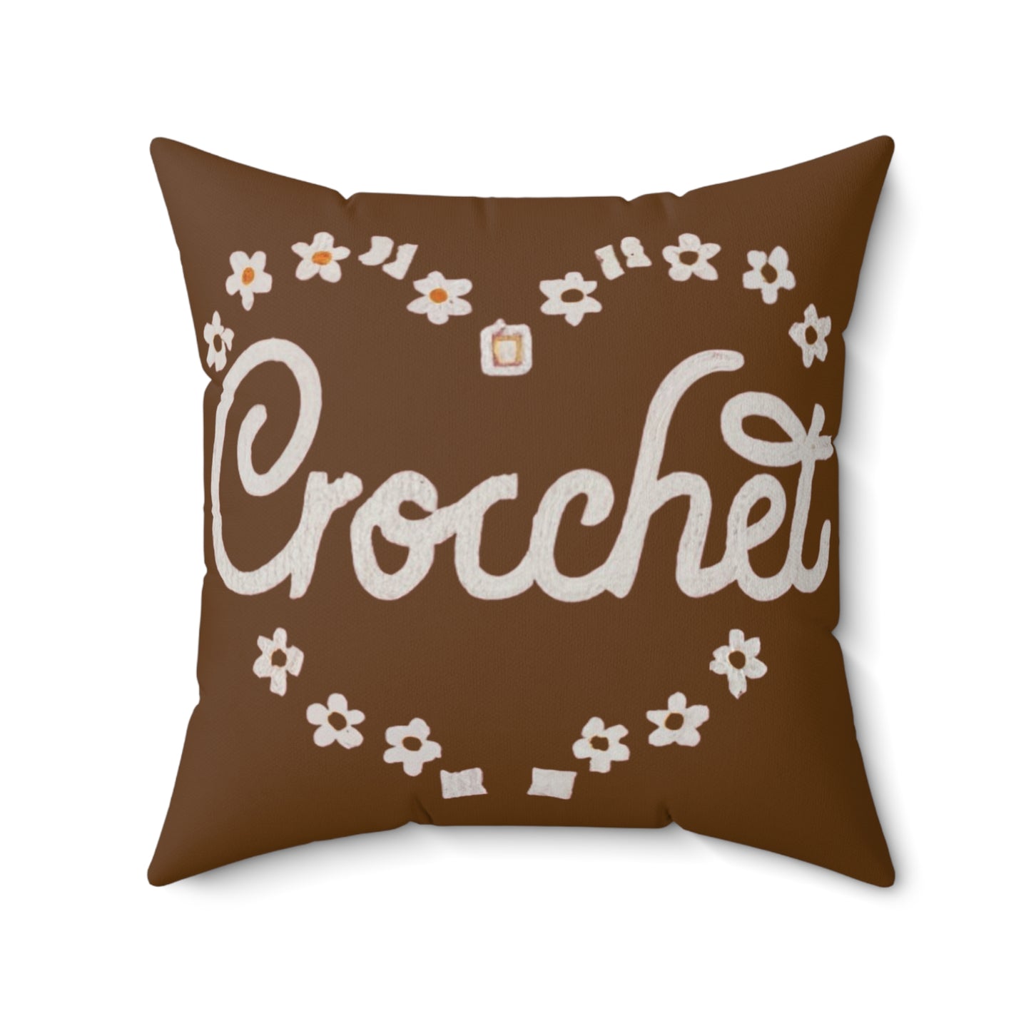 Crochet Heart Hobby Passion Gift Love Design - Spun Polyester Square Pillow