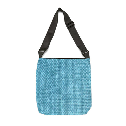 Bright Aqua Teal: Denim-Inspired Refreshing Blue Summer Fabric - Adjustable Tote Bag (AOP)