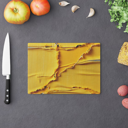 Banana Yellow Lemon: Bold Distressed, Denim-Inspired Fabric - Cutting Board