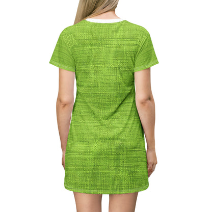 Lush Grass Neon Green: Denim-Inspired, Springtime Fabric Style - T-Shirt Dress (AOP)