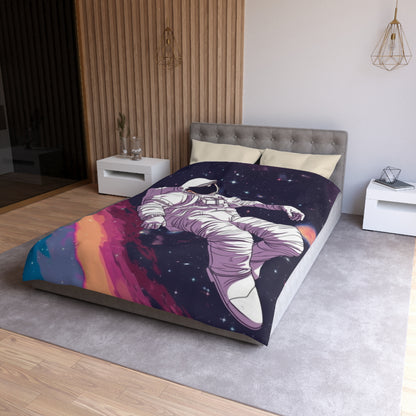 Astro Pioneer - Star-filled Galaxy Illustration - Microfiber Duvet Cover