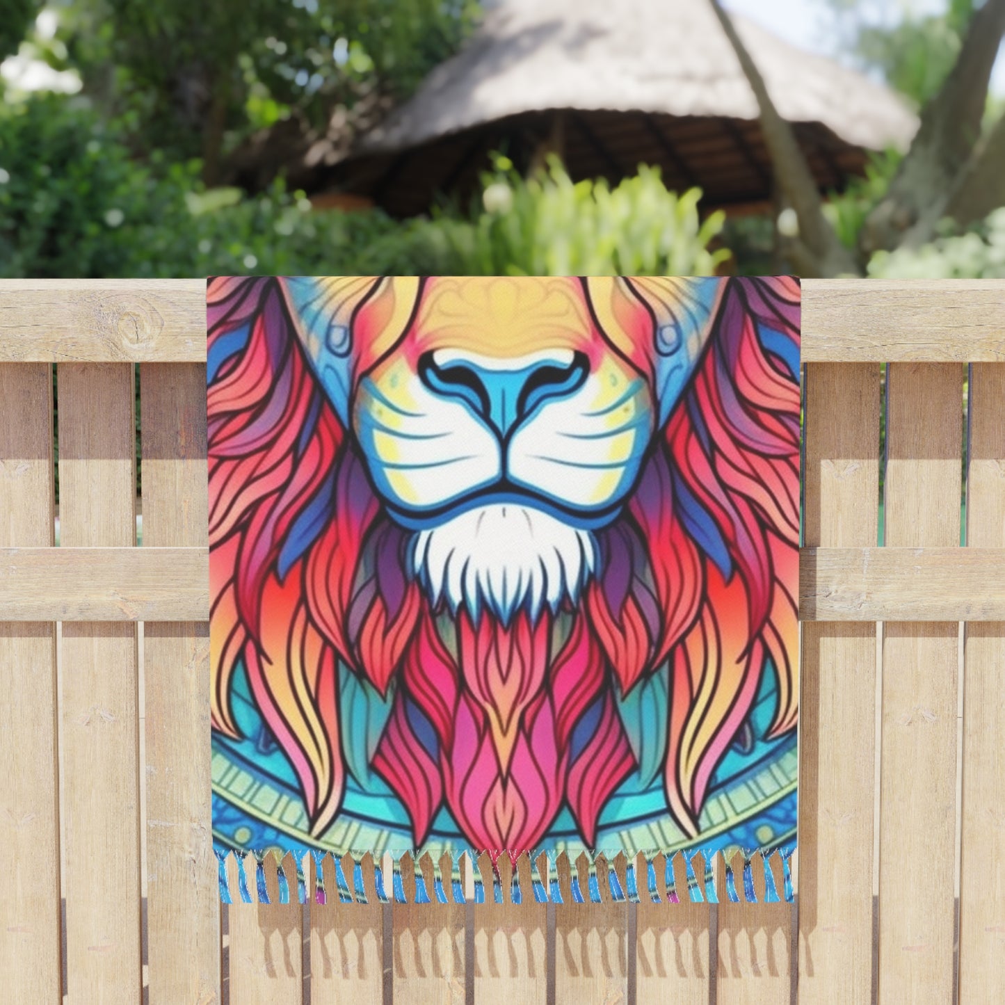 Astrological Leo - Cosmic Zodiac Constellation, Lion Symbol Art - Boho Beach Cloth