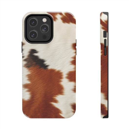 Hair Cowhide Leather Natural Design Durable Rugged Style - Tough Phone Cases