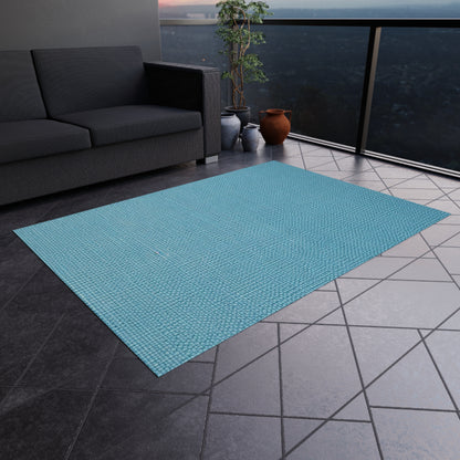 Bright Aqua Teal: Denim-Inspired Refreshing Blue Summer Fabric - Outdoor Rug