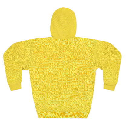 Sunshine Yellow Lemon: Denim-Inspired, Cheerful Fabric - Unisex Pullover Hoodie (AOP)