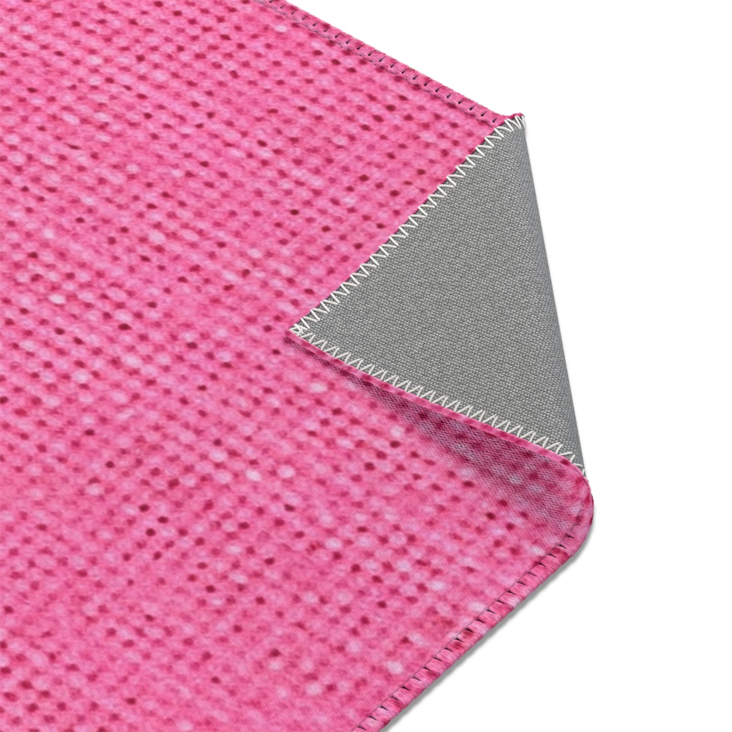 Doll-Like Pink Denim Designer Fabric Style - Area Rugs