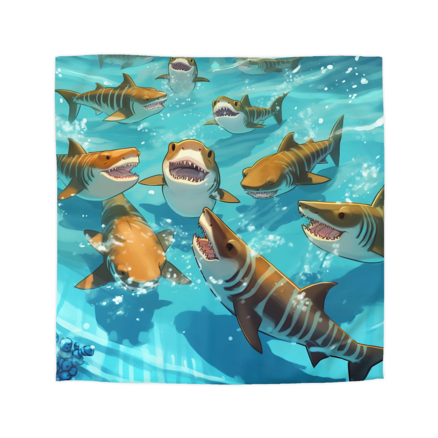 Tiger Shark: Ocean Marine Wildlife - Underwater - Microfiber Duvet Cover