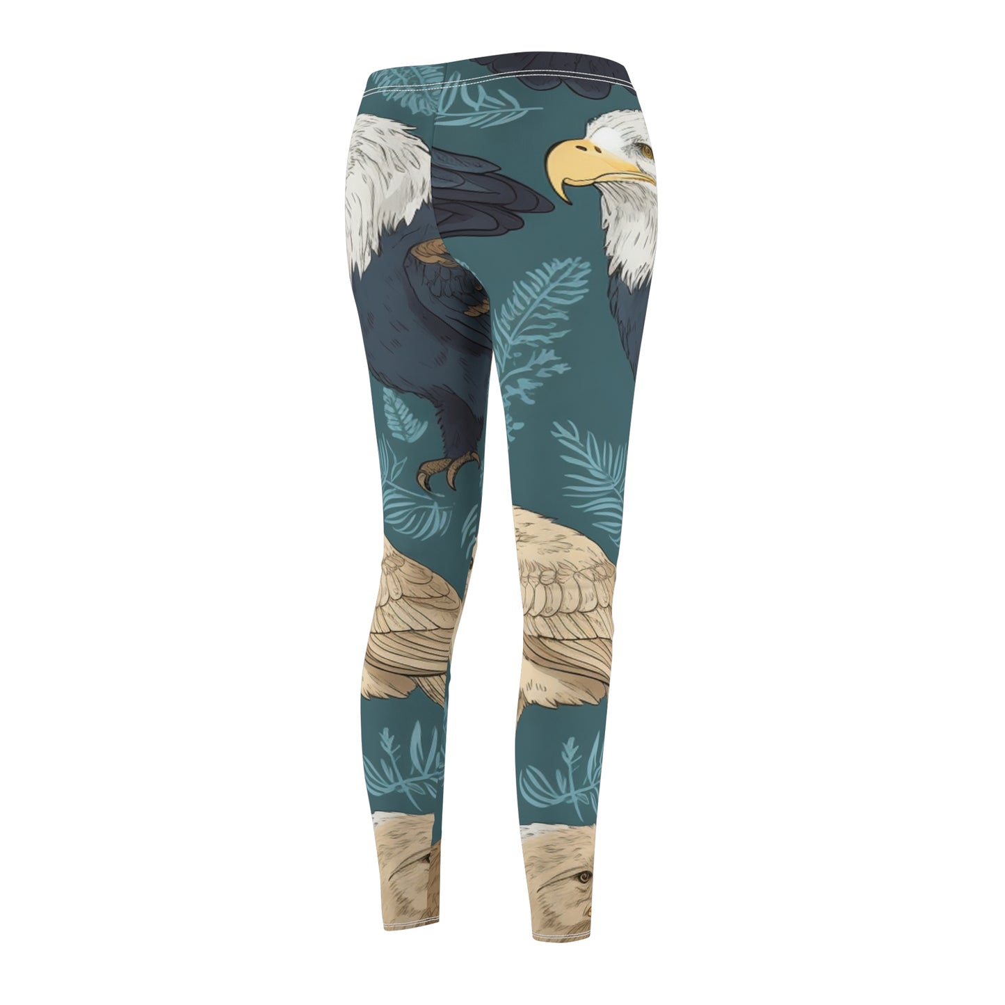 American Wildlife Symbols: Bald Eagles, Hawks, Birds Design Women's Cut & Sew Casual Leggings (AOP)