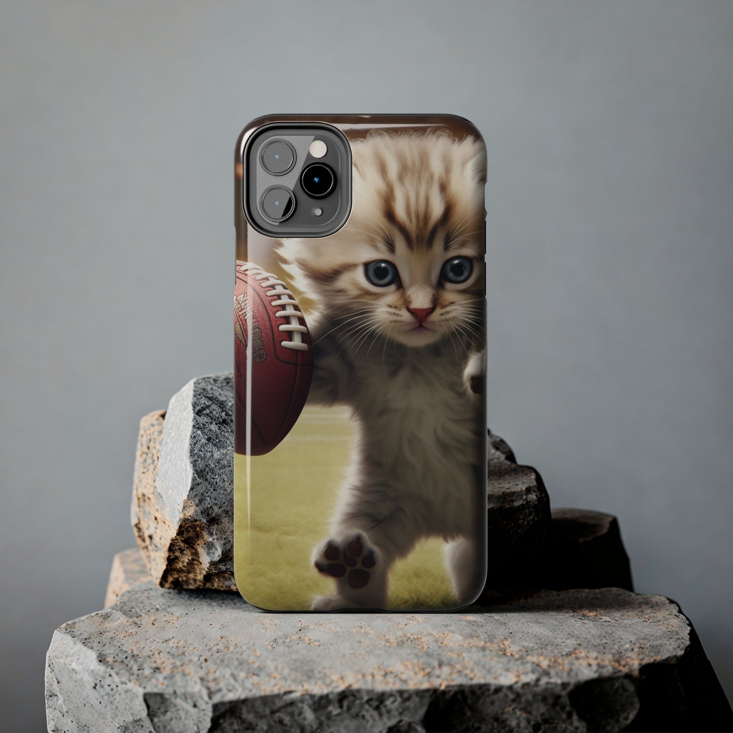 Football Kitty Fantasy: Feline Cat American Sport Quarterback - Tough Phone Cases