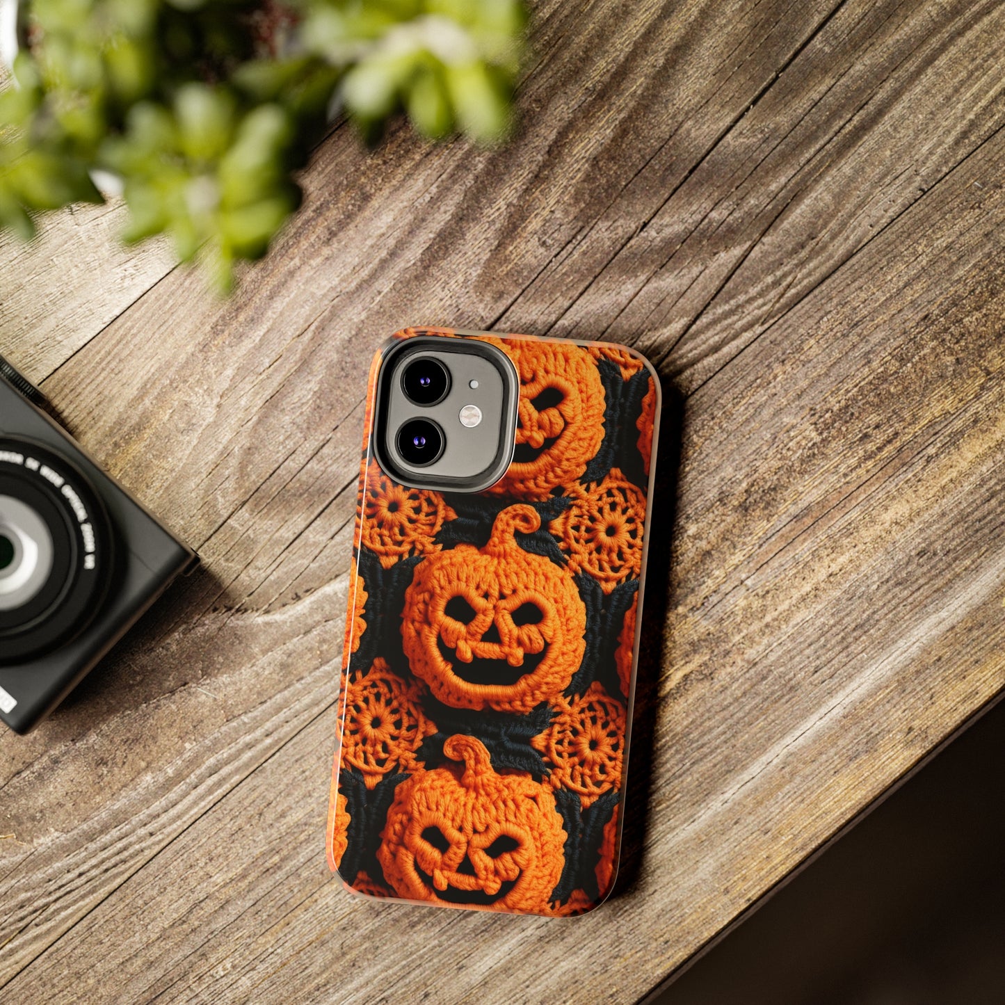 Halloween Crochet Pumpkin Scary Horror Festive Holiday Pattern - Tough Phone Cases