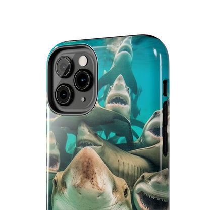 Laughing Lemon Sharks: Joyful Sea Jaws Ocean Deep - Tough Phone Cases