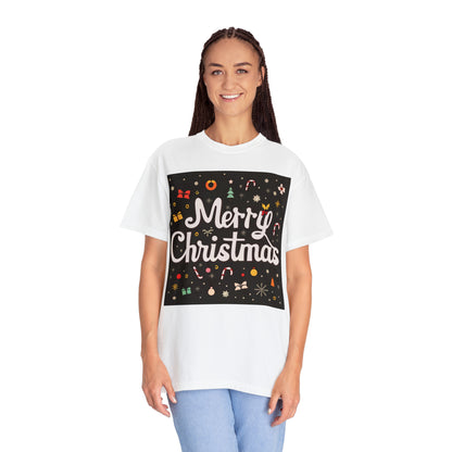 Merry Christmas Retro - Unisex Garment-Dyed T-shirt