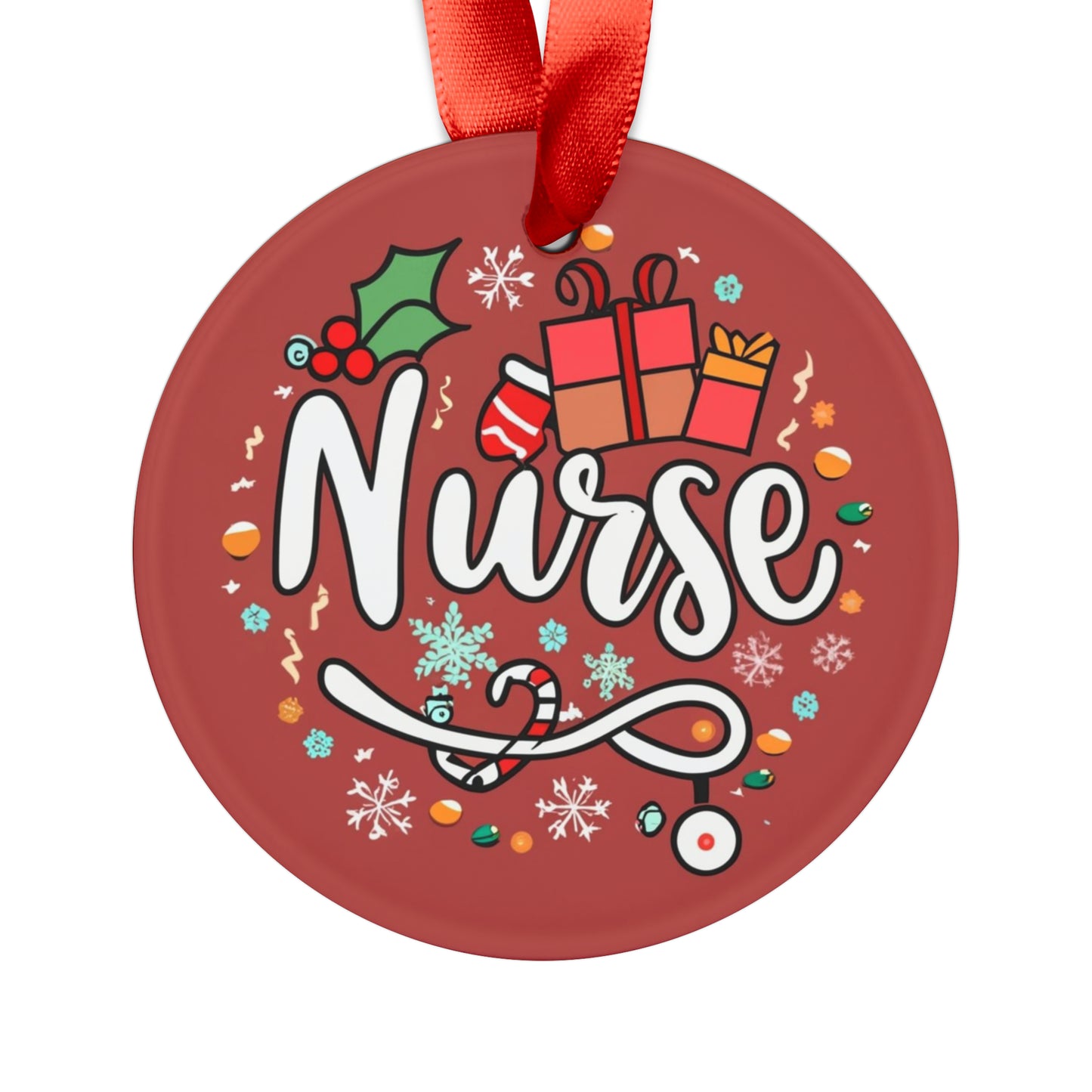 Christmas Nurse 2023 - Acrylic Ornament with Ribbon