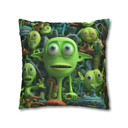 Toy Alien Story Space Character Galactic UFO Anime Cartoon - Spun Polyester Square Pillow Case