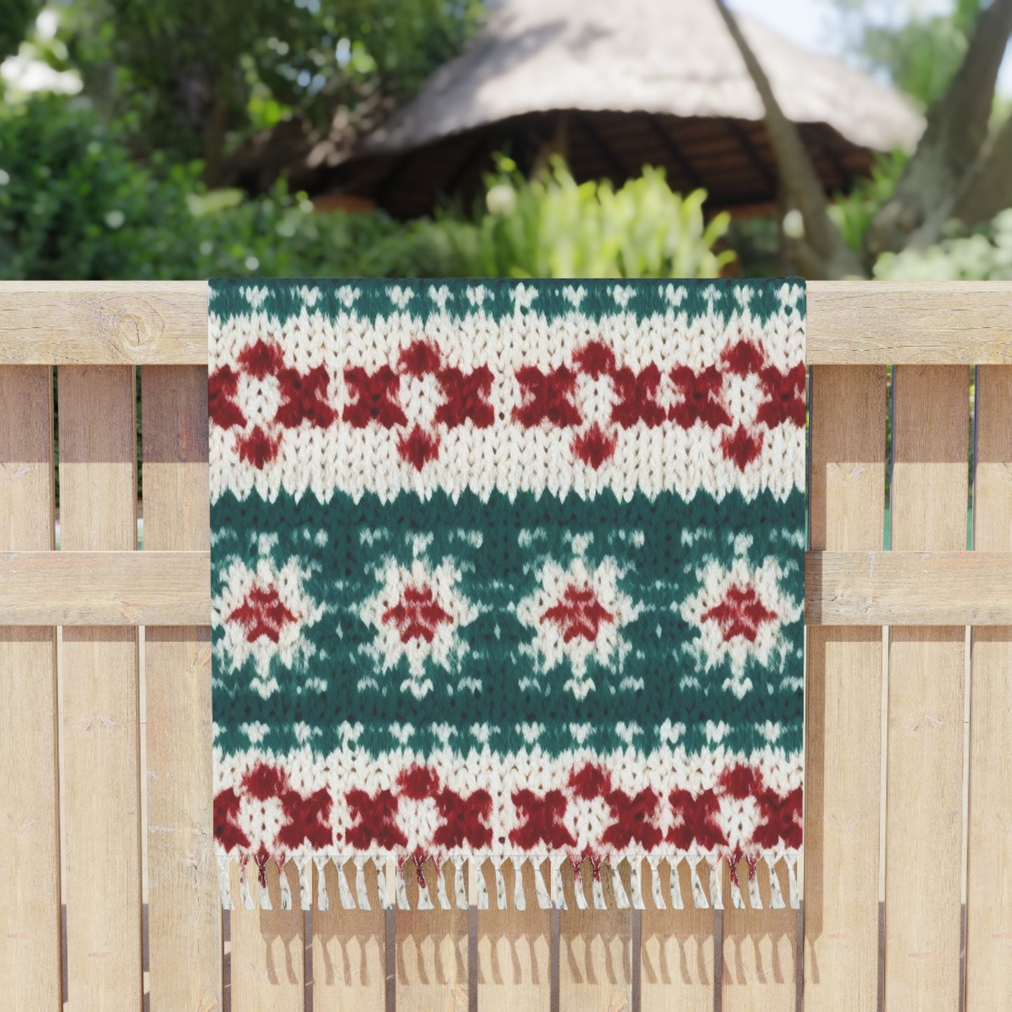 Christmas Knit Crochet Holiday, Festive Yuletide Pattern, Winter Season - Boho Beach Cloth