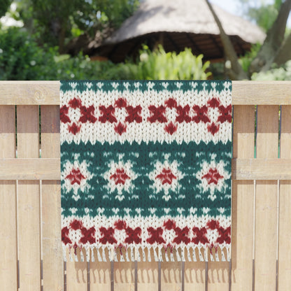 Christmas Knit Crochet Holiday, Festive Yuletide Pattern, Winter Season - Boho Beach Cloth