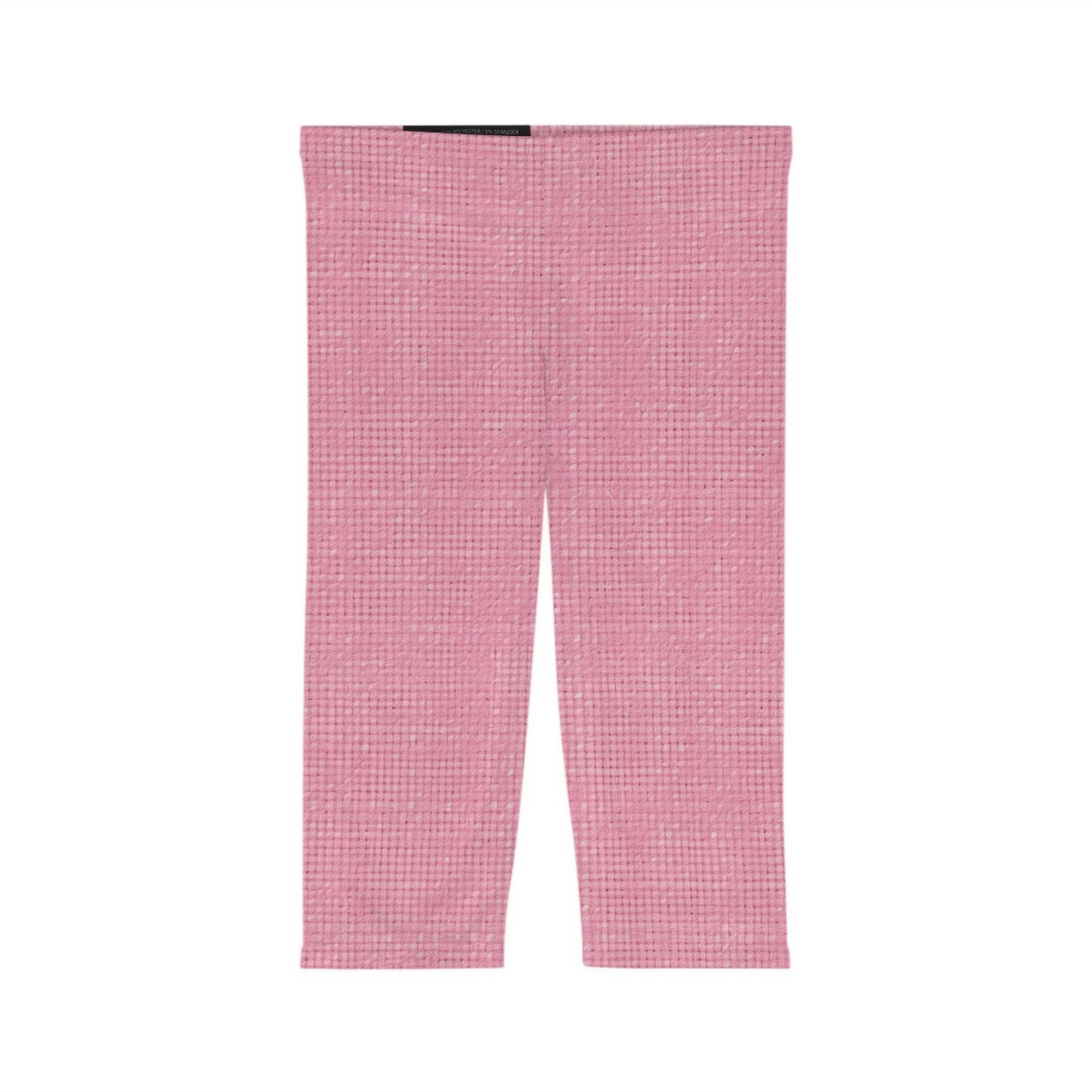 Rosa pastel: diseño de tela refrescante inspirado en la mezclilla - Leggings capri para mujer (AOP) 