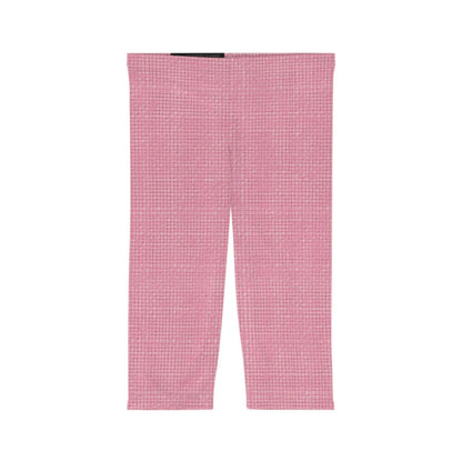Pastel Rose Pink: Denim-Inspired, Refreshing Fabric Design - Women’s Capri Leggings (AOP)