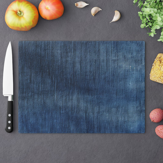 Indigo Splash: Washed Denim Reverie in Deep Blue - Cutting Board