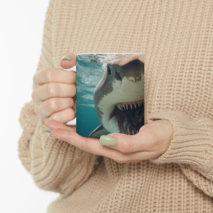 Bull Shark: River Monster Menace - Realistic Dark Water Predator - Ceramic Mug 11oz