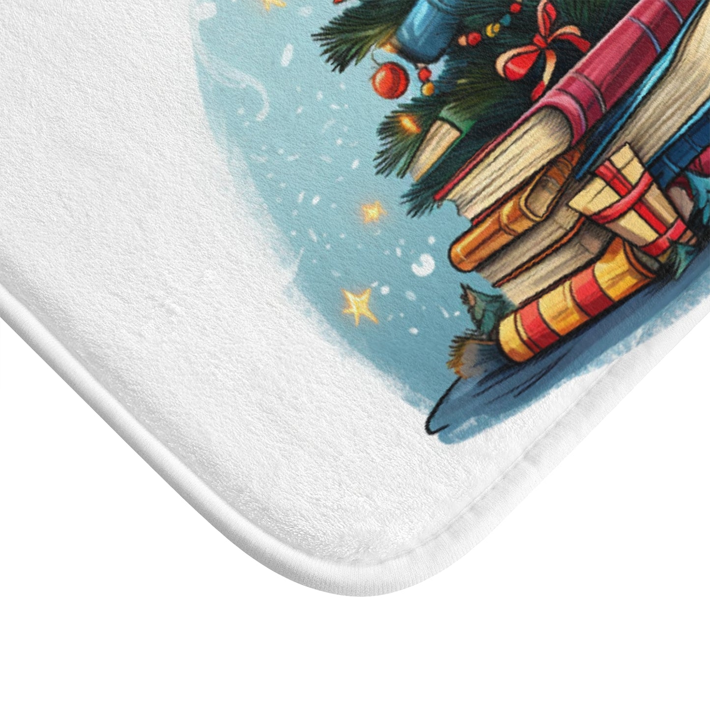 Book Lover Christmas Tree, Gift For Readers - Bath Mat