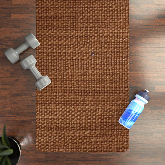 Luxe Dark Brown: Denim-Inspired, Distinctively Textured Fabric - Rubber Yoga Mat