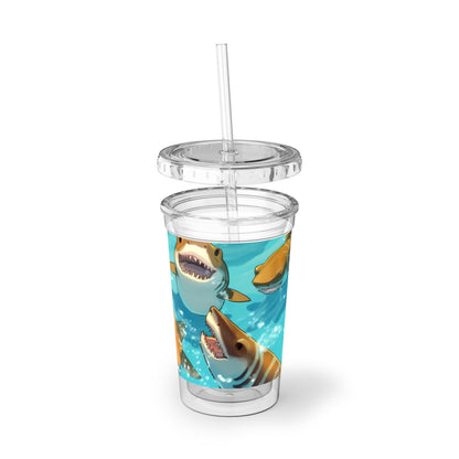 Tiger Shark: Ocean Marine Wildlife - Underwater - Suave Acrylic Cup