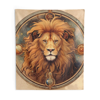 Astrological Leo Sign Vibrant Celestial Cosmic Zodiac - Indoor Wall Tapestries