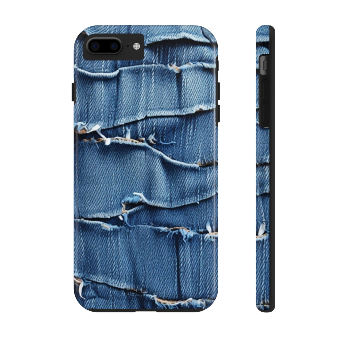 Midnight Blue Distressed Denim: Rugged, Torn & Stylish Design - Tough Phone Cases