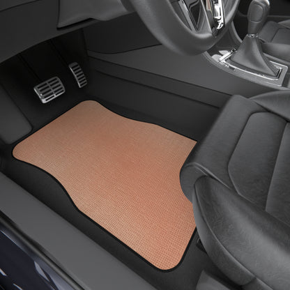 Soft Pink-Orange Peach: Denim-Inspired, Lush Fabric - Car Mats (Set of 4)