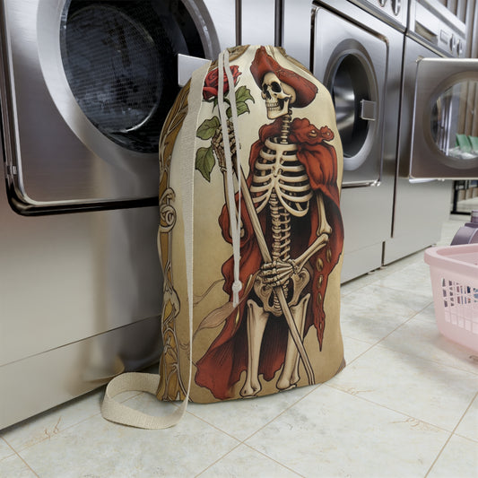 Death Card Tarot - Skeleton, Rose, and Transformation Journey - Laundry Bag